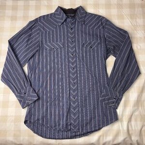 WRANGLER Mens Silver Addition Long Sleeve Pearlsnap